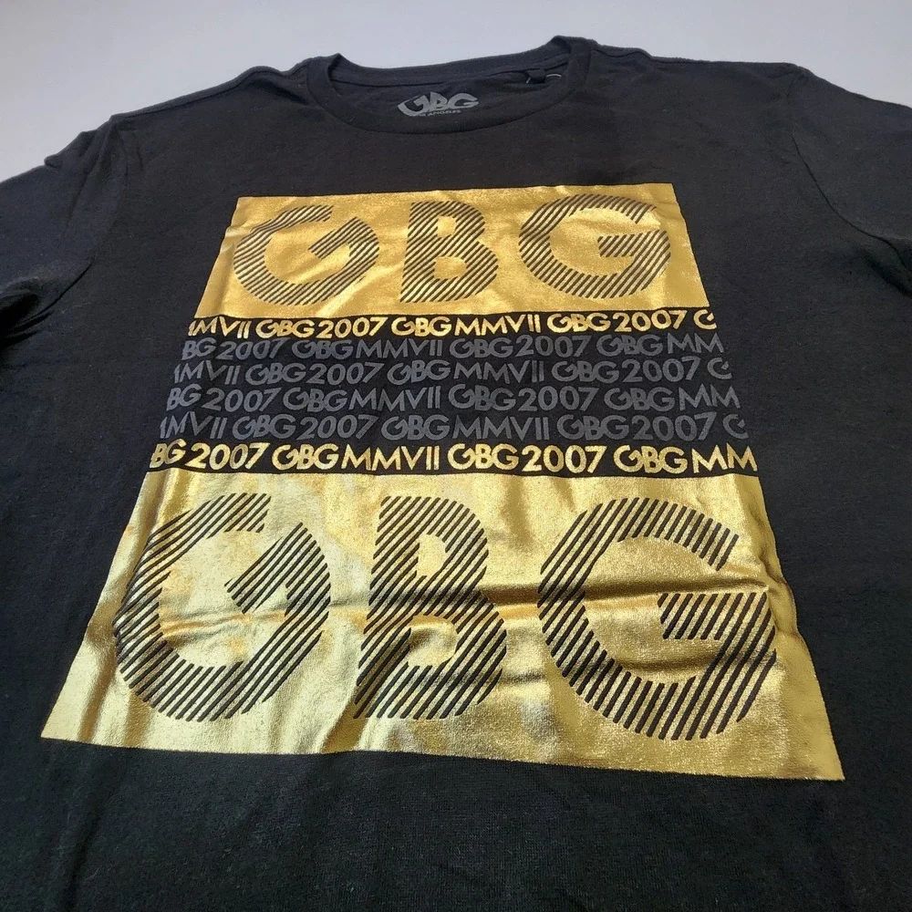 G by GUESS Los Angeles Men's Short Sleeve T-Shirt Size M Jonathan Tee Black/Gold - Picture 5 of 7
